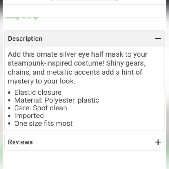 🆕 Silver Steampunk Eye Half Mask, New - Picture 3 of 10